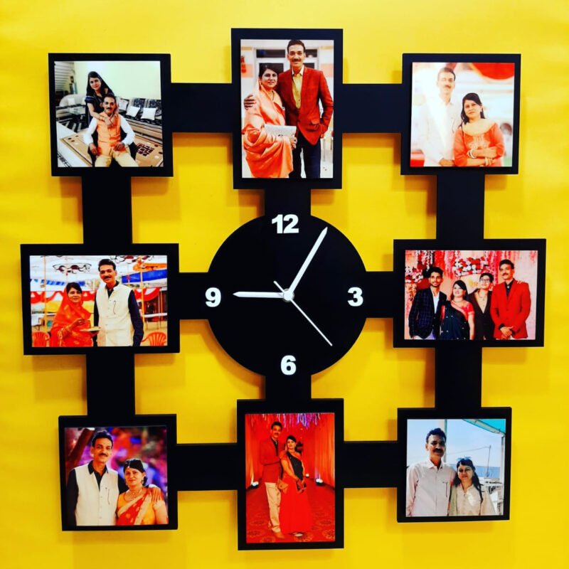 Wall clock with 8 images