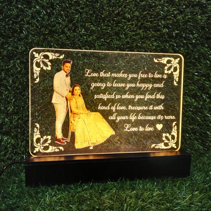 Engraved LED Tabletop for Couples